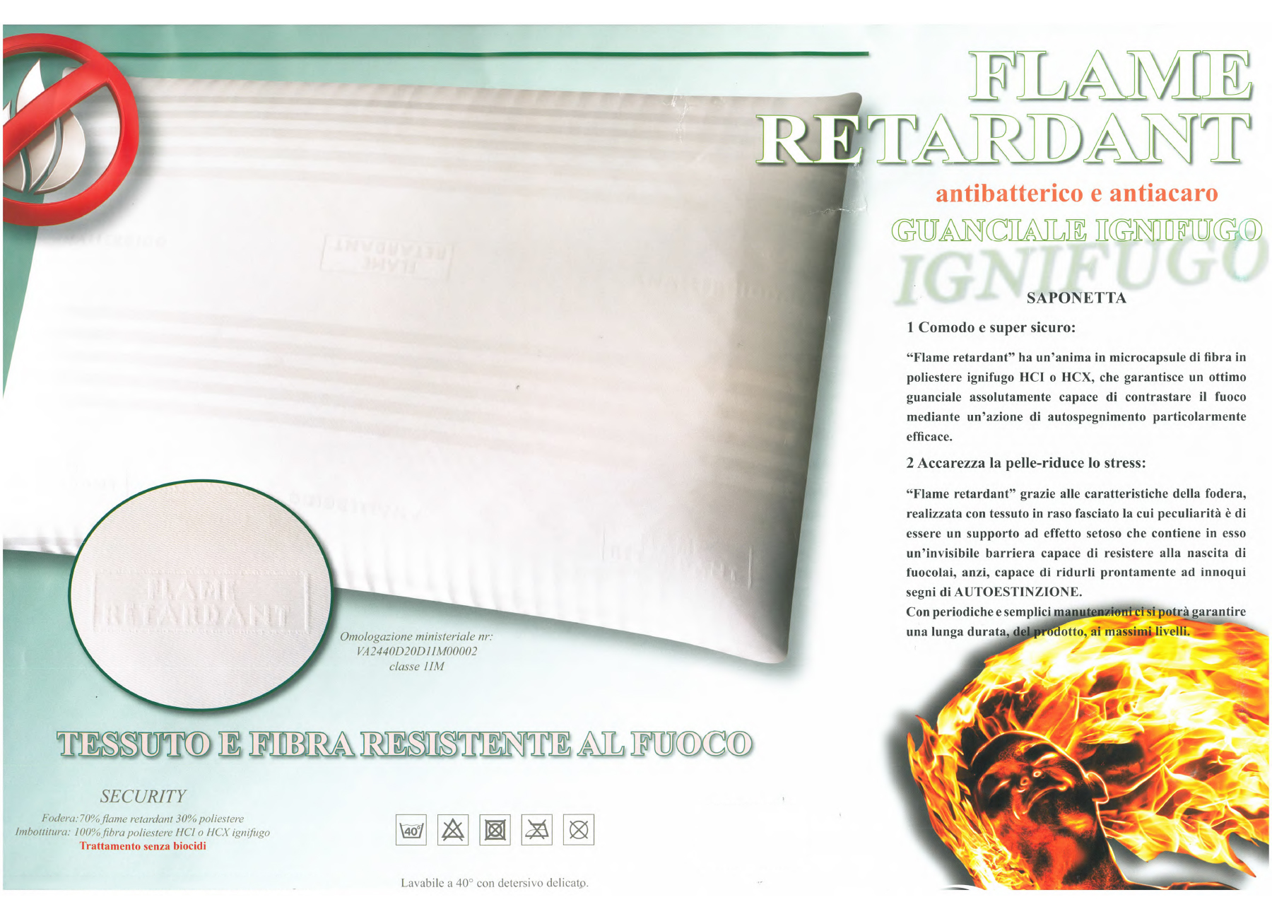 Pillow flame retardant